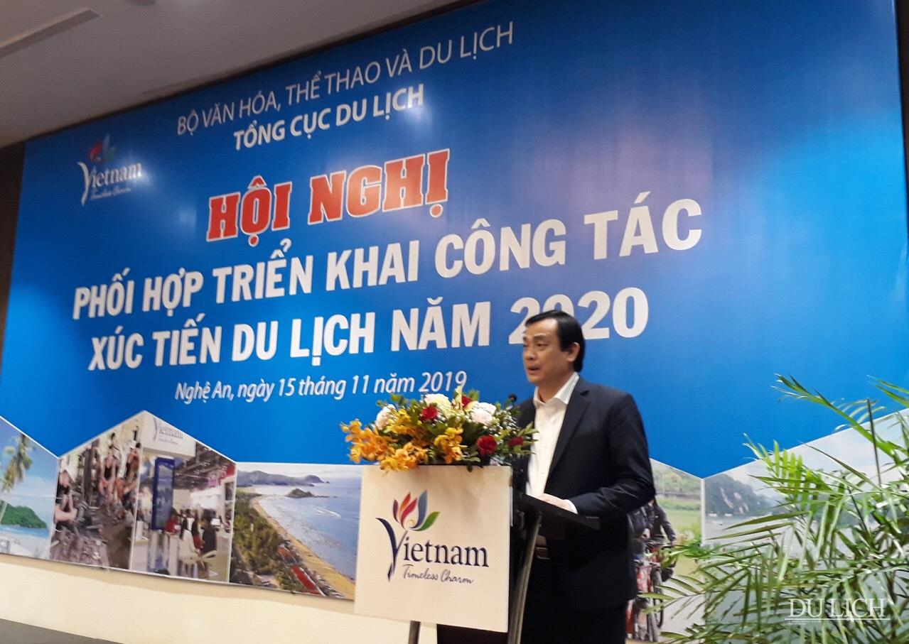 Tổng cục trưởng TCDL Nguyễn Trùng Khánh phát biểu tại hội nghị
